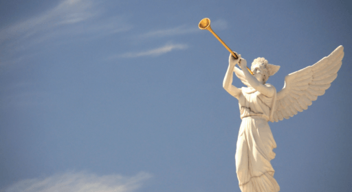 angel with gold horn