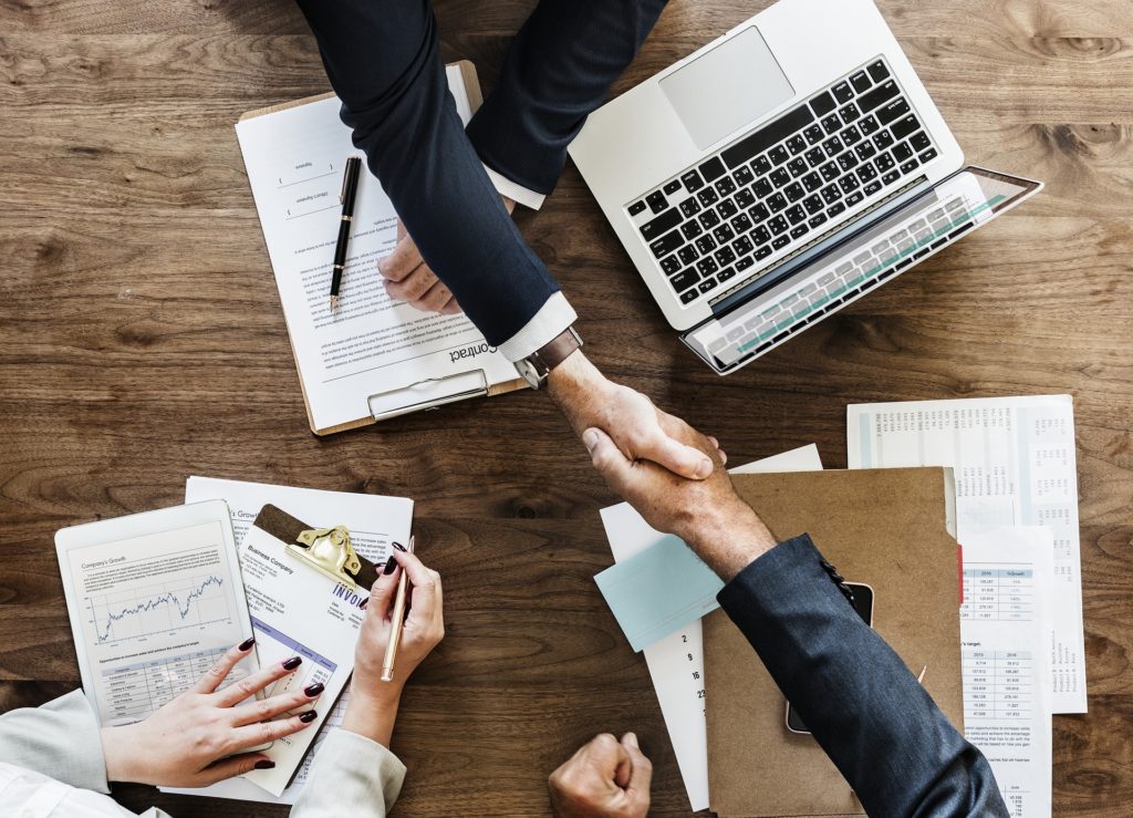 business people shake hands