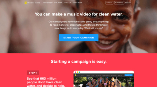 charity water screenshot
