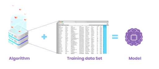 algorithm and training data set creates model