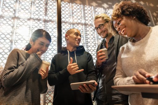 group of friends laughing